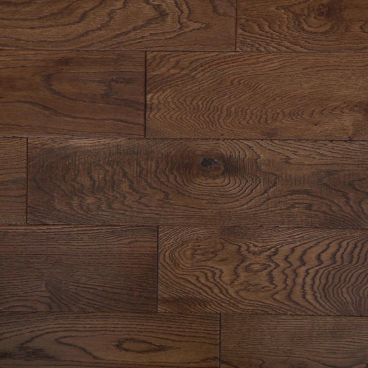 Skanor Natural Dark Brown Oak Solid wood flooring, Pack of 1, 1.8m²