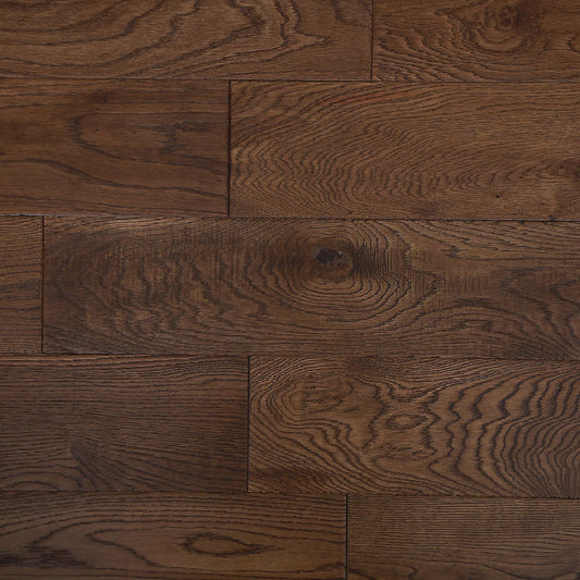 Skanor Natural Dark Brown Oak Solid wood flooring, Pack of 1, 1.8m²